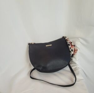 Anne Klein Crossbody Purse with Patterned Scarf Black Like New